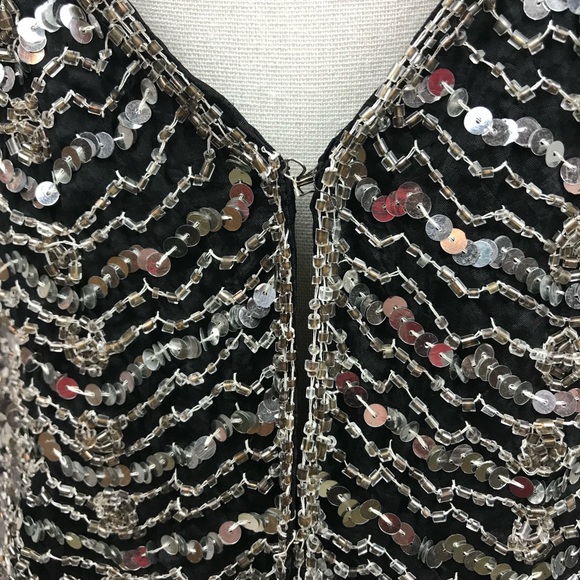 Vintage Silk Sequin Beaded Vest - Picture 3 of 6